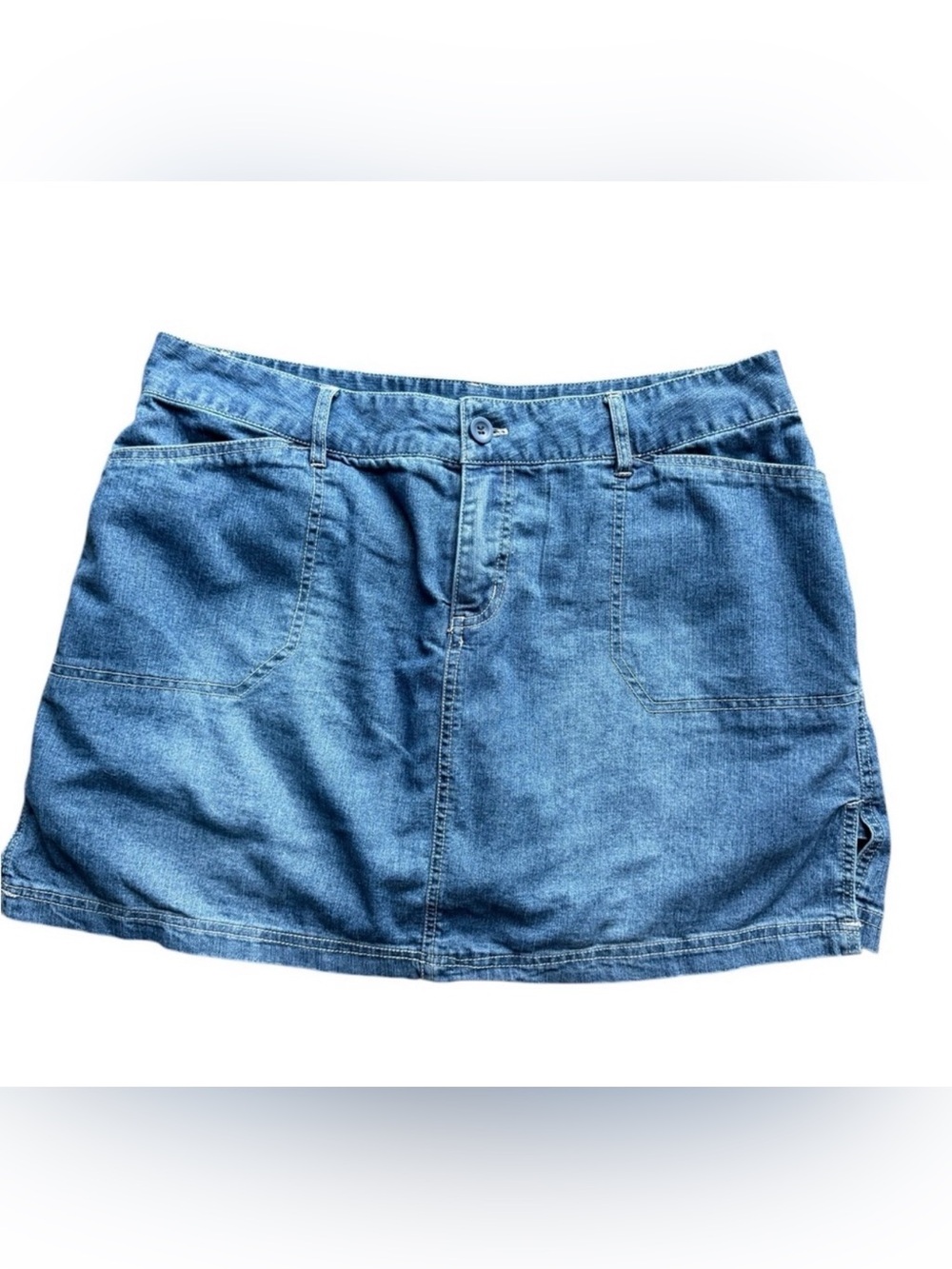 Ricki's Blue Denim Mini Skort, Stretch Cotton Spandex, Size 12